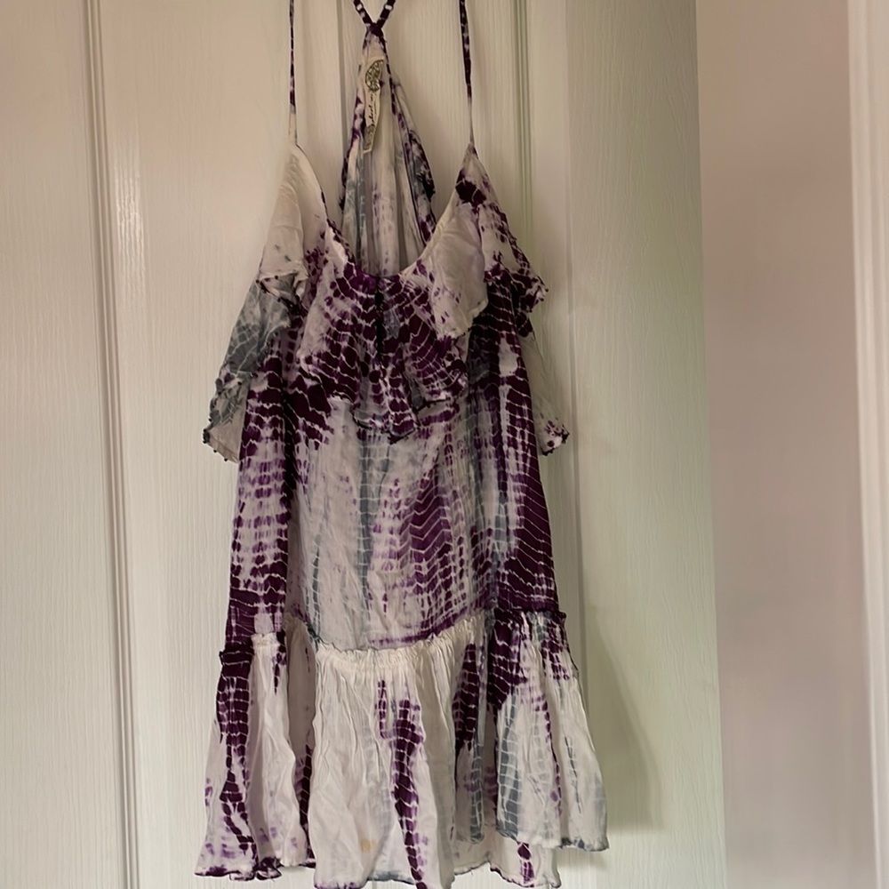Free People Purple Tie Dye T Strap Back
